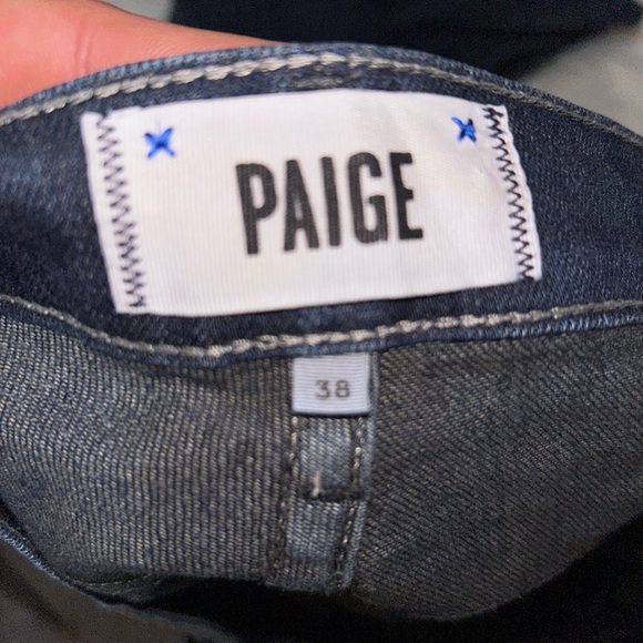 Paige Normandie Straight Men's Jeans 38 X 28 Stingray Dark Blue Fits 42 x 28 - Picture 8 of 10